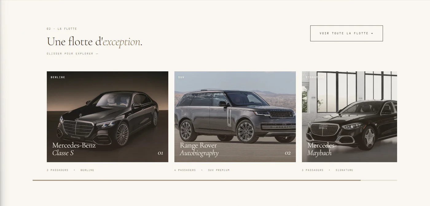 La flotte d'Aurum Luxury, Mercedes Classe S, Range Rover et Maybach